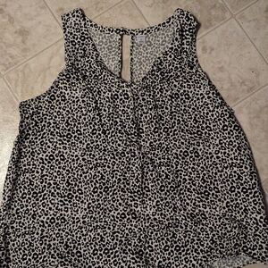 Old Navy Black and White Animal Print Tank Top